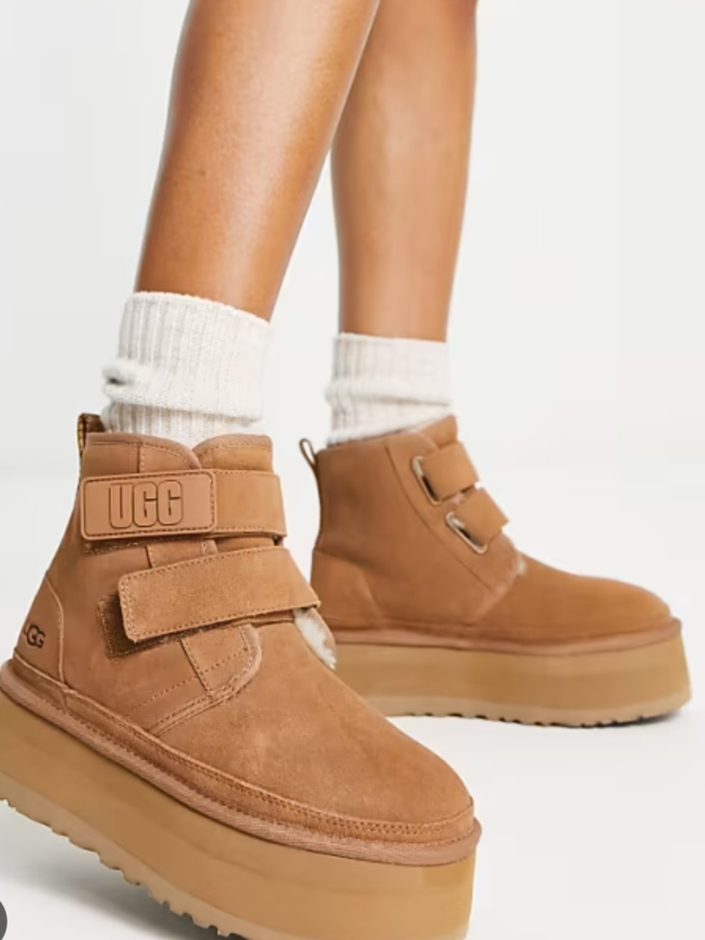 UGG Neumel Suede Platform Ankle Boots Size 8 Used Exc MSRP $160
